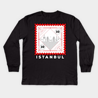 Istanbul Stamp Design Kids Long Sleeve T-Shirt